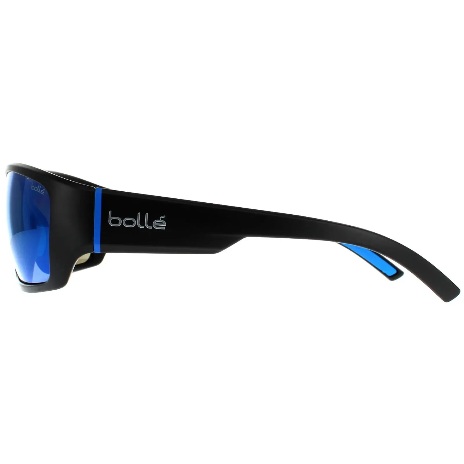 Bolle Wrap|Wrap^Sunglasses Ibex 12374 Matte Black and Blue Blue Mirror