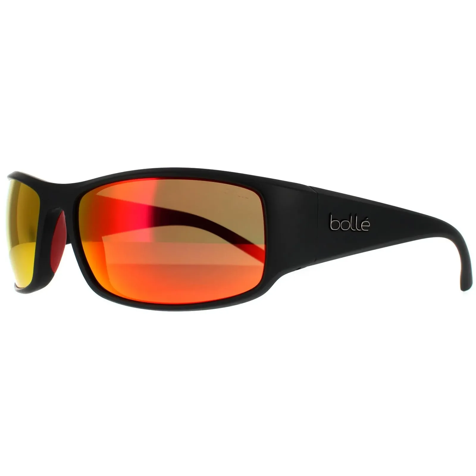 Bolle Wrap^Sunglasses King 14241 Black Metal Red Brown Fire