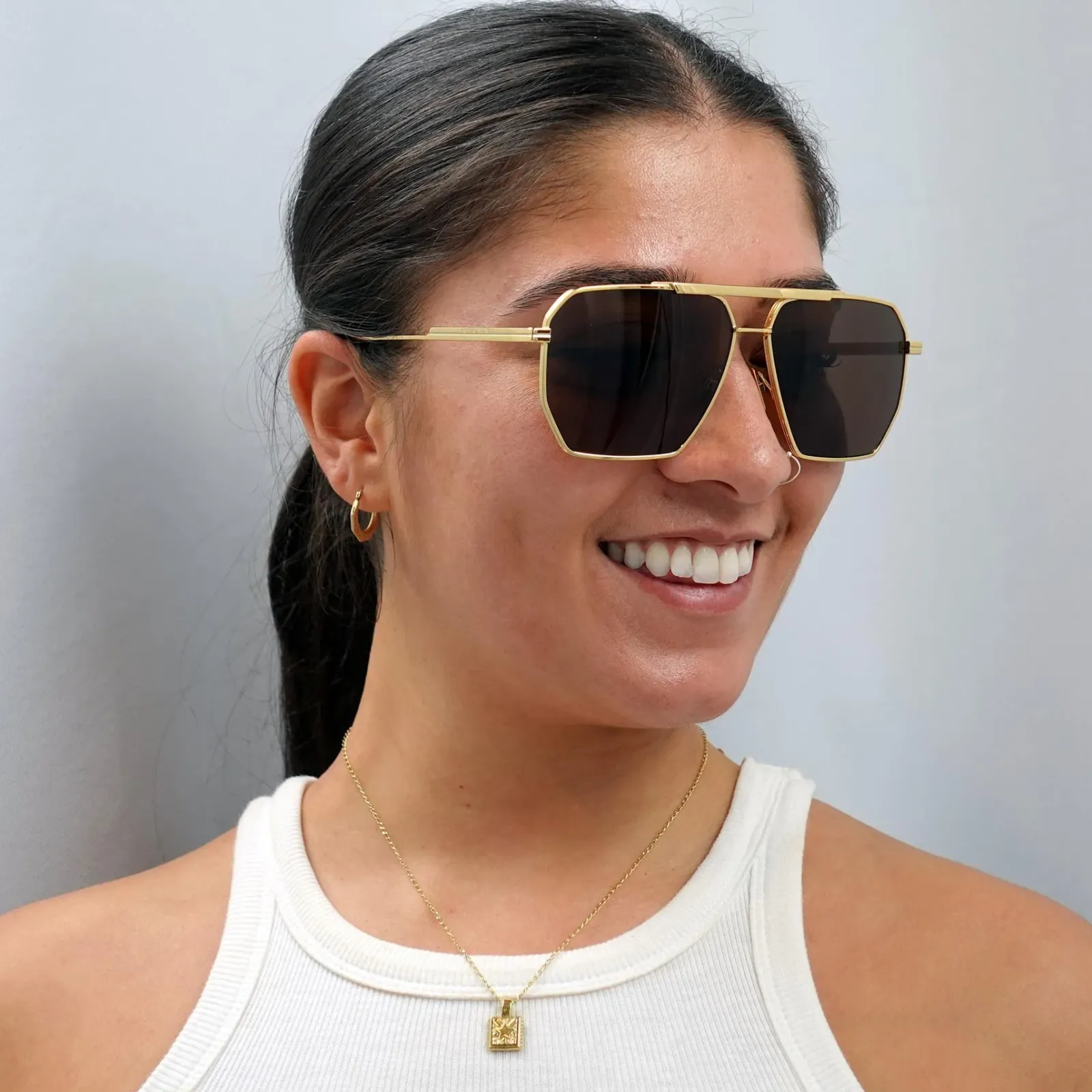 Bottega Veneta Square^Sunglasses BV1012S 003 Gold Brown
