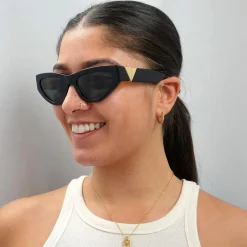 Bottega Veneta Cat-Eye^Sunglasses BV1176S 001 Black Grey