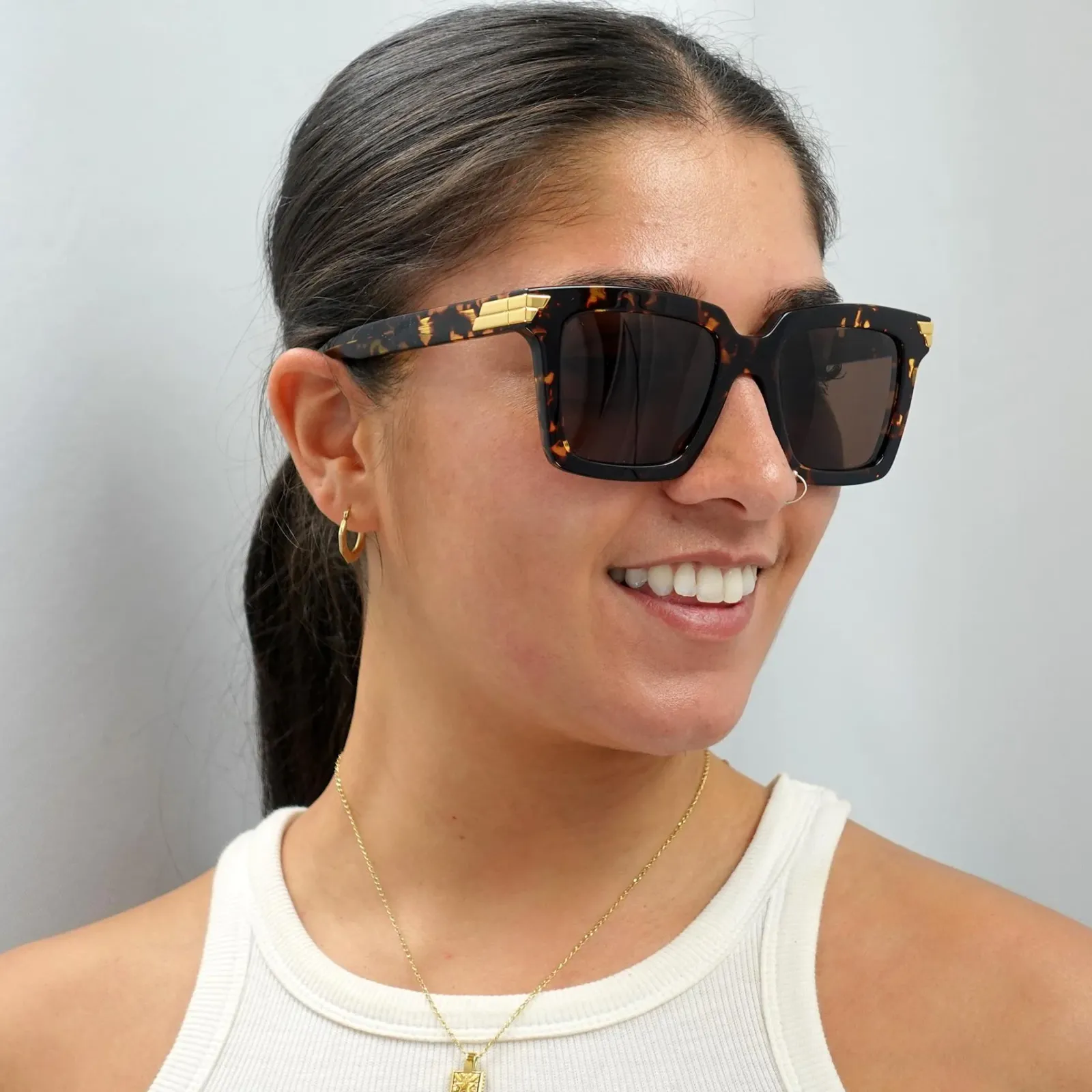 Bottega Veneta Square^Sunglasses BV1005S 002 Havana Brown