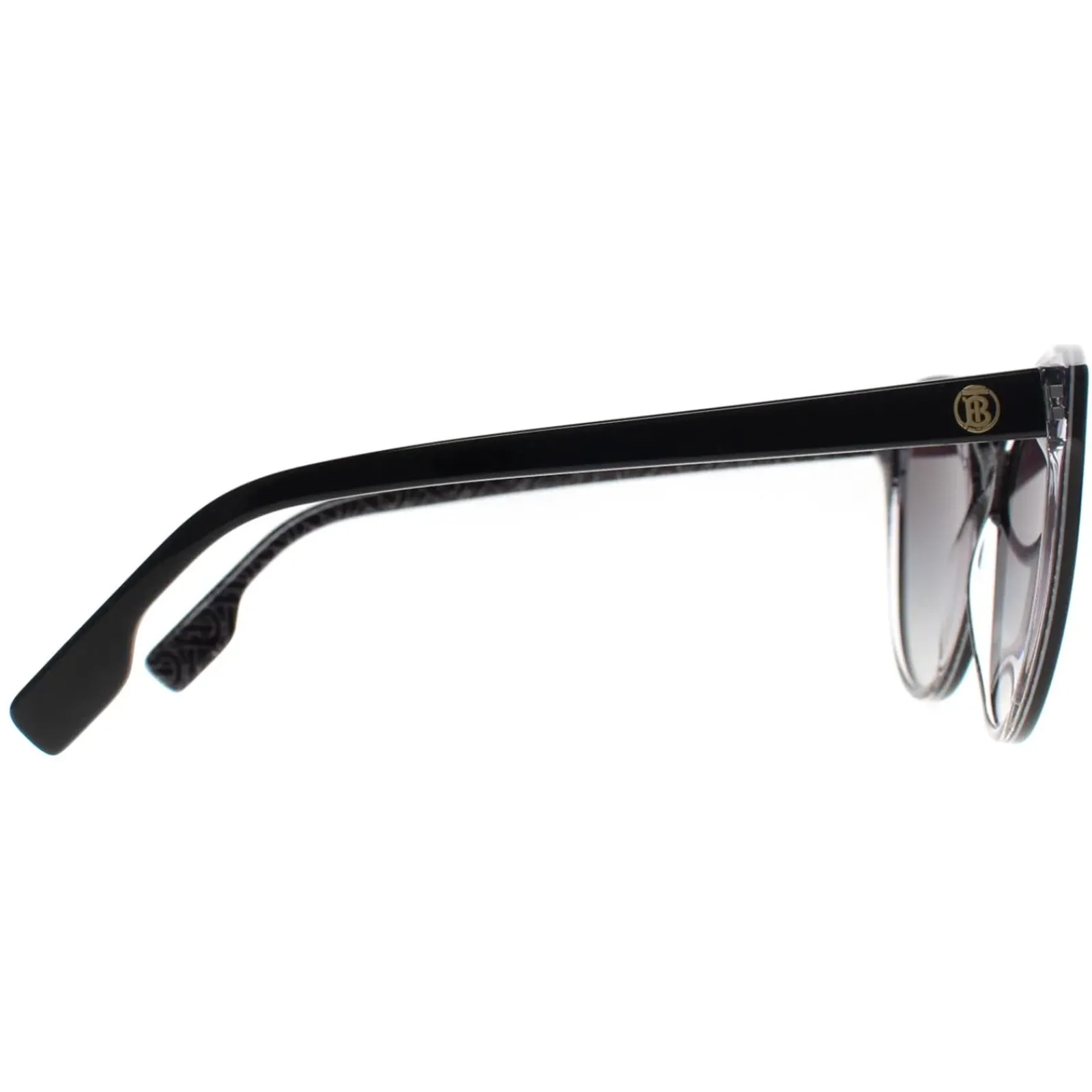 Burberry Cat-Eye^Sunglasses BE4365 Betty 3977/8G Black on Crystal TB Print Gre