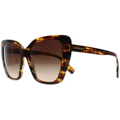 Burberry Cat-Eye^Sunglasses BE4366 Tamsin 3981/13 Check on Striped Brown Brown