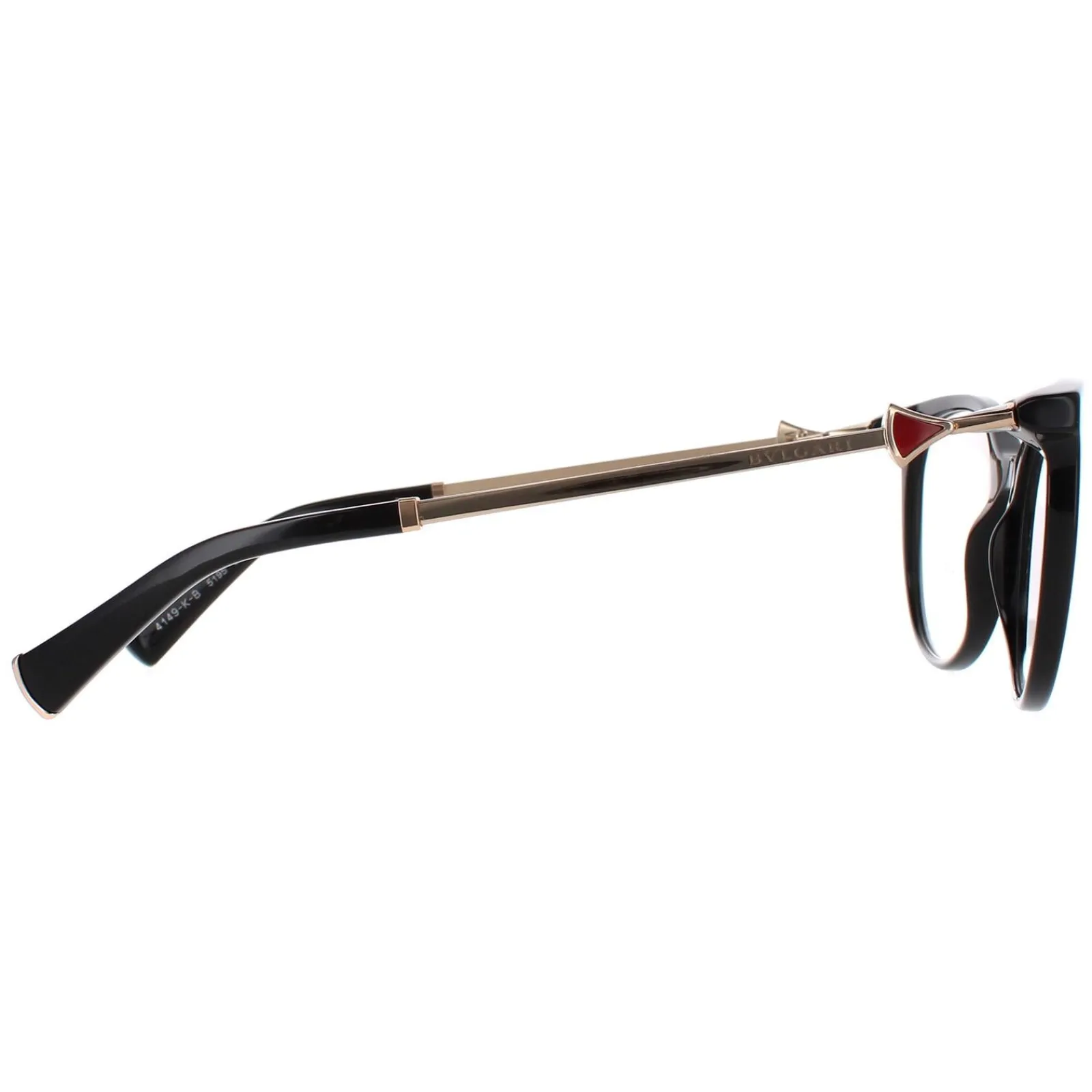 Bvlgari Round|Round^Glasses Frames 4149KB 5195 Black Gold Red 52mm Womens
