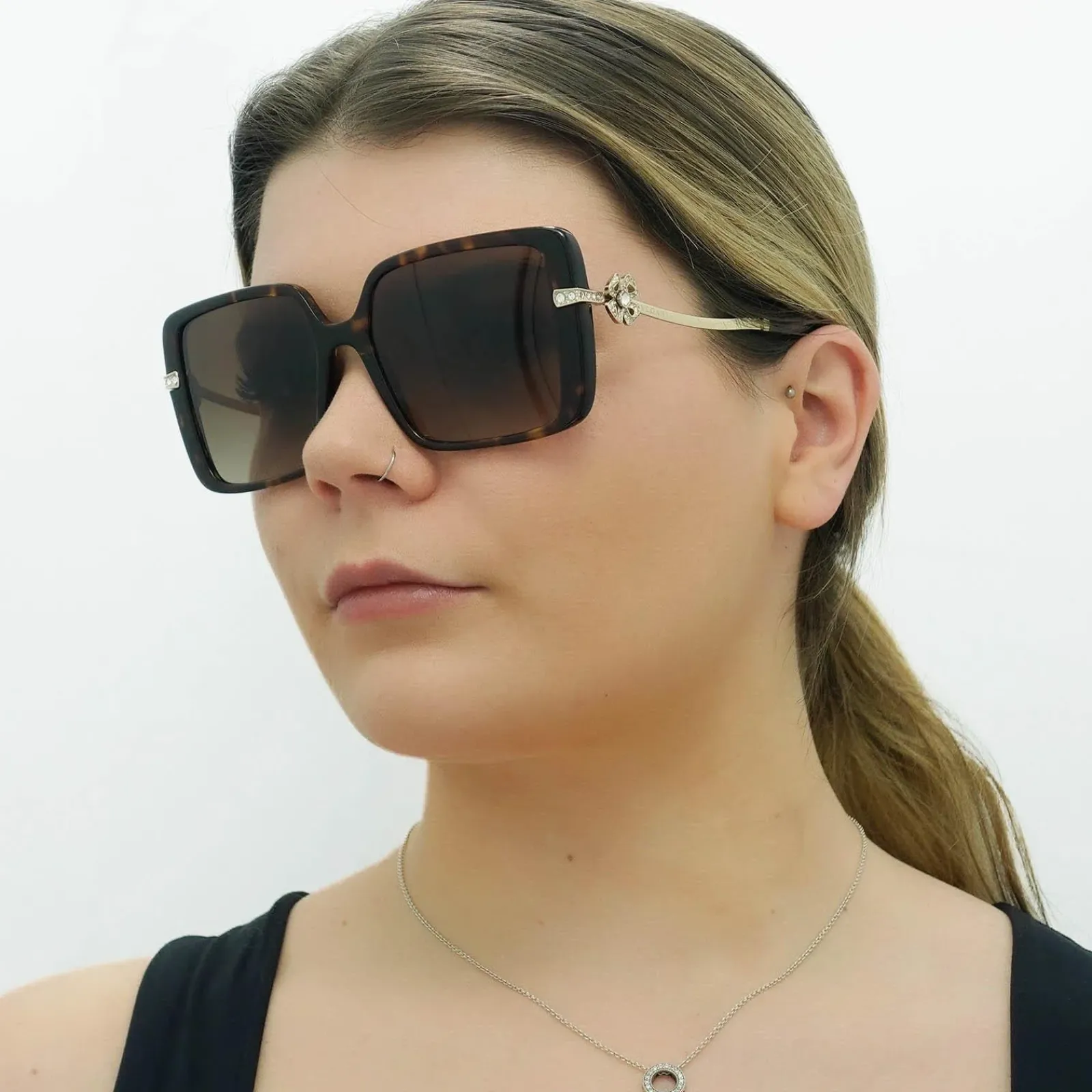 Bvlgari Square^Sunglasses BV8243B 504/13 Havana Brown Gradient