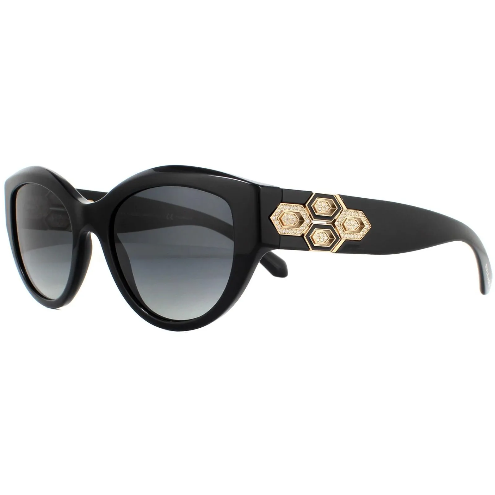 Bvlgari Polarised^Sunglasses BV8221B 501/T3 Black Grey Gradient Polarized