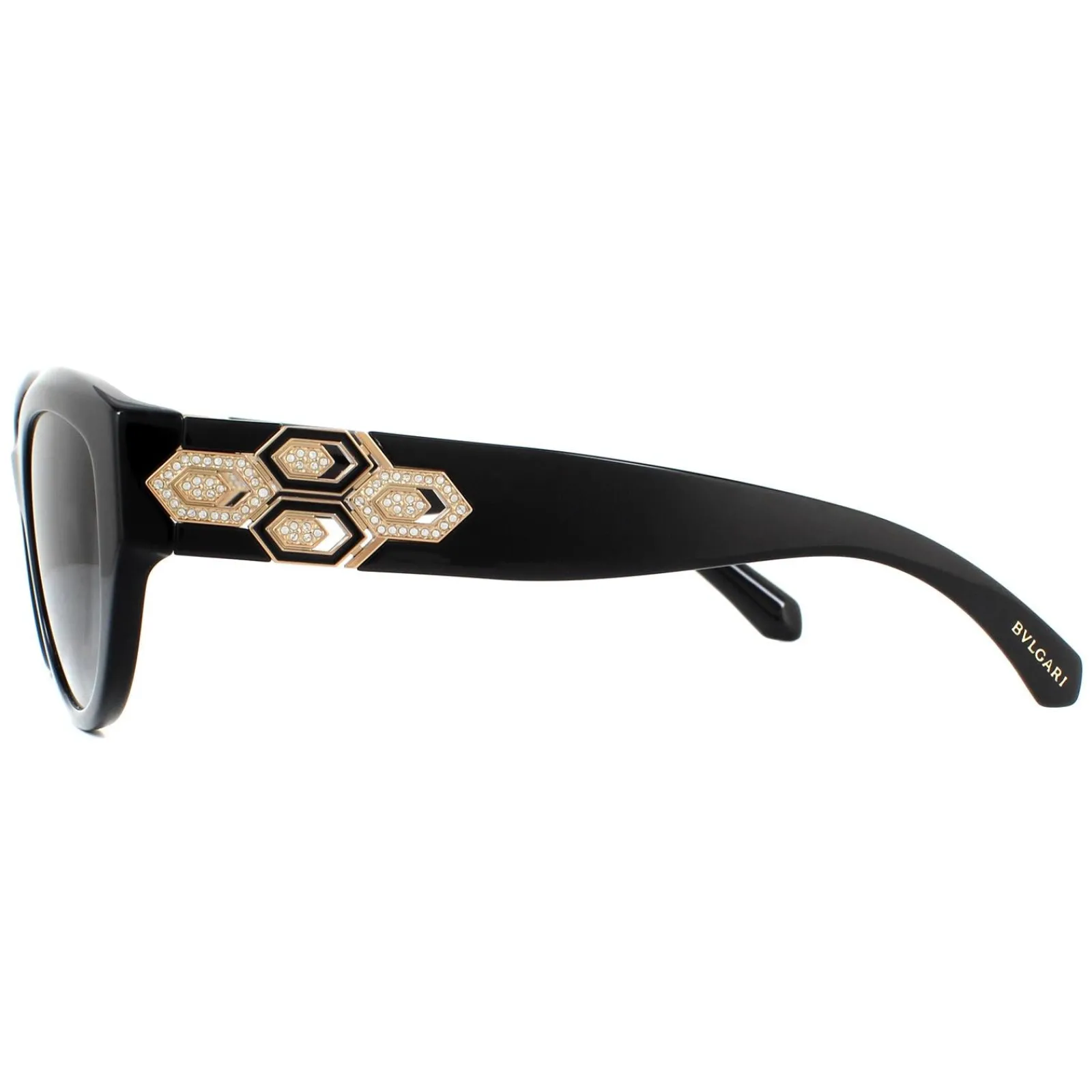 Bvlgari Polarised^Sunglasses BV8221B 501/T3 Black Grey Gradient Polarized
