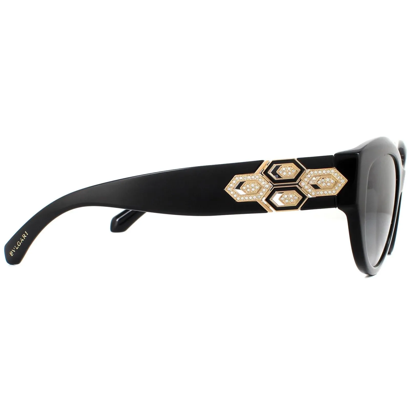Bvlgari Polarised^Sunglasses BV8221B 501/T3 Black Grey Gradient Polarized