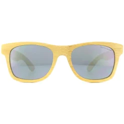 Cairn Rectangle^Sunglasses Woody 07 Bamboo Sunvisor Grey Mirror