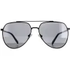 Calvin Klein Aviator^Sunglasses CK20124S 001 Shiny Black Solid Smoke
