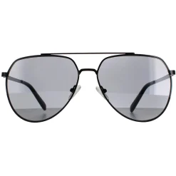 Calvin Klein Aviator^Sunglasses CK20124S 001 Shiny Black Solid Smoke