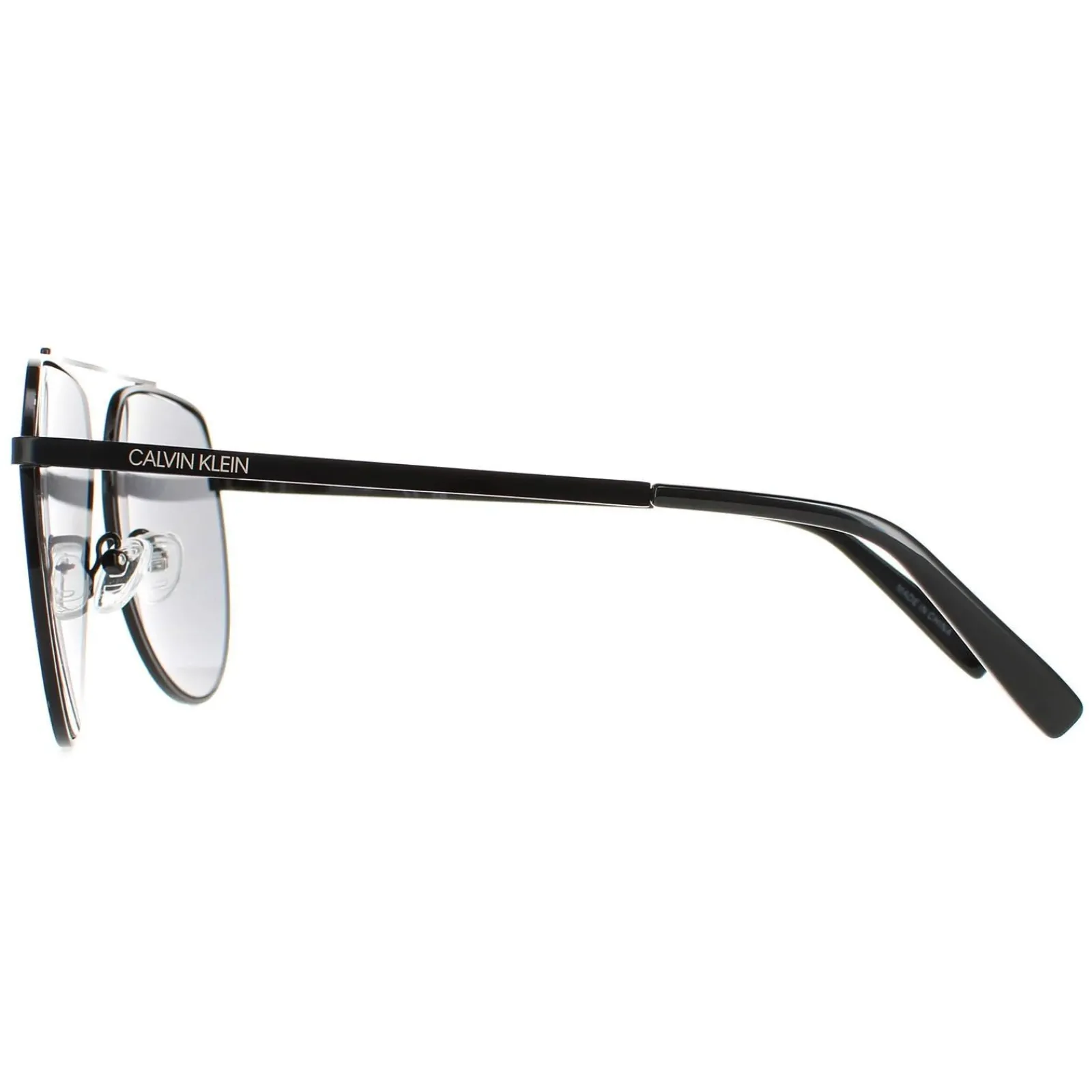 Calvin Klein Aviator^Sunglasses CK20124S 001 Shiny Black Solid Smoke
