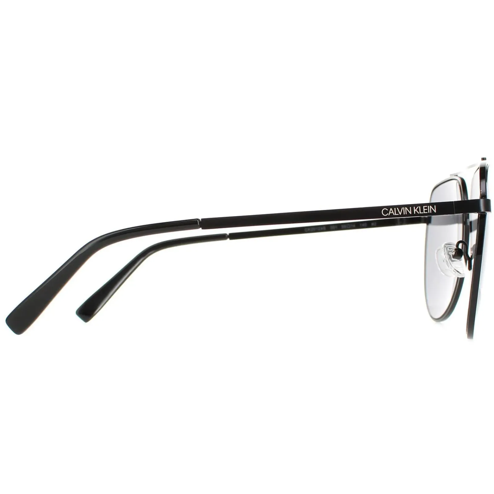 Calvin Klein Aviator^Sunglasses CK20124S 001 Shiny Black Solid Smoke