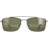 Calvin Klein Rectangle^Sunglasses CK18117S 008 Satin Gunmetal Green