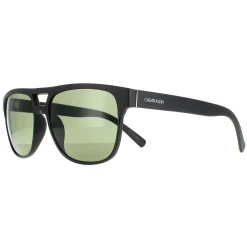 Calvin Klein Round^Sunglasses CK20523S 001 Matte Black Solid Green G15