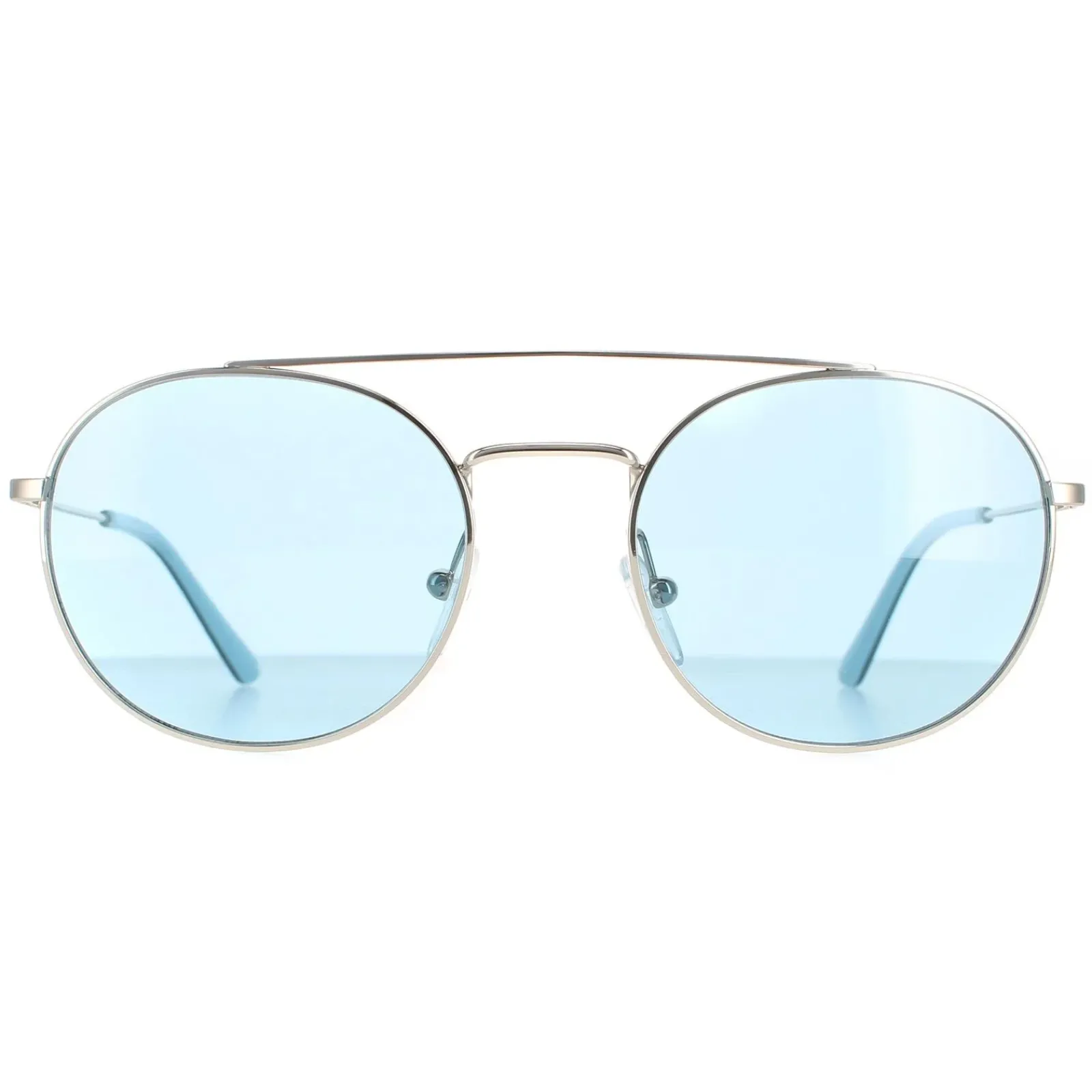 Calvin Klein Round^Sunglasses CK18116S 046 Nickel Solid Light Blue
