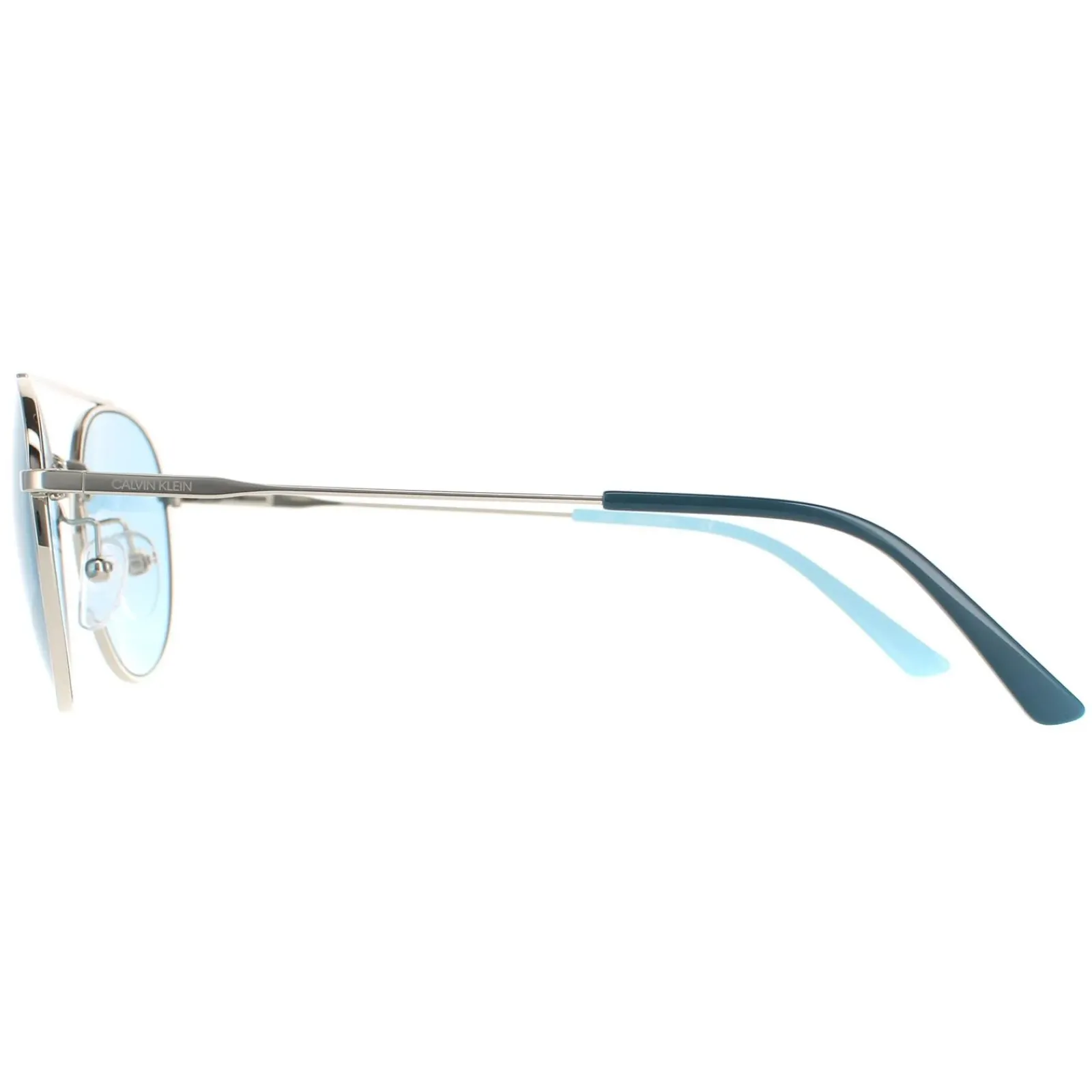 Calvin Klein Round^Sunglasses CK18116S 046 Nickel Solid Light Blue