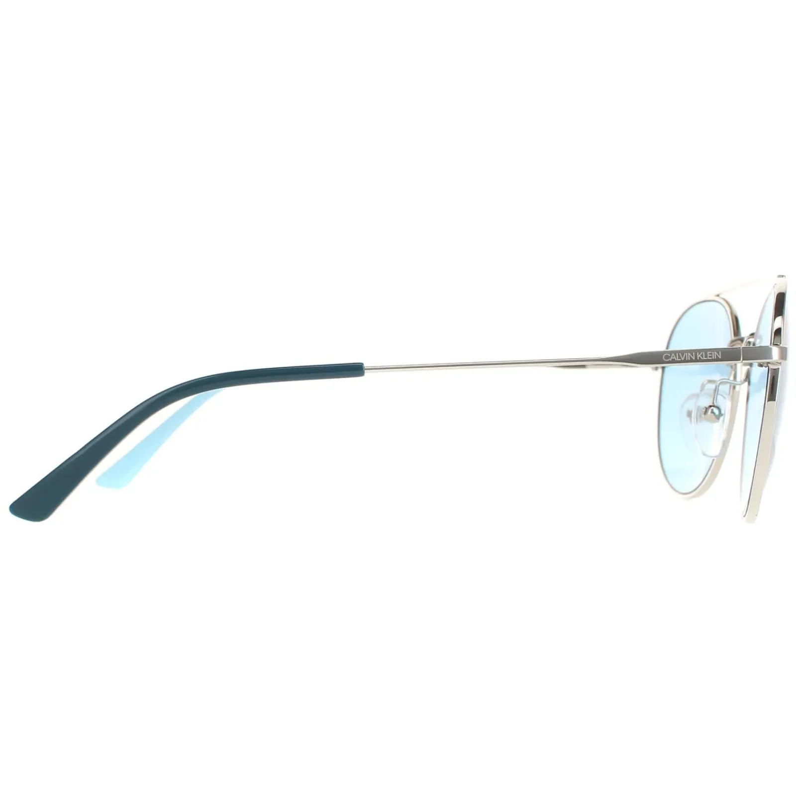 Calvin Klein Round^Sunglasses CK18116S 046 Nickel Solid Light Blue