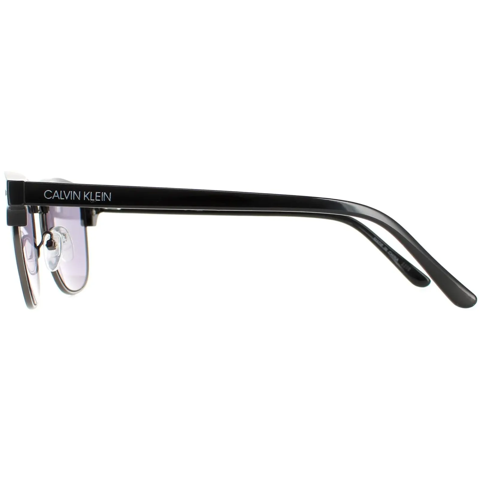 Calvin Klein Square^Sunglasses CK20314S 001 Shiny Black Solid Smoke