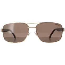 Carrera Polarised|Rectangle^Sunglasses 8063/S 0OZ SP Gold with Havana Bronze Polar