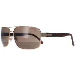 Carrera Polarised|Rectangle^Sunglasses 8063/S 0OZ SP Gold with Havana Bronze Polar