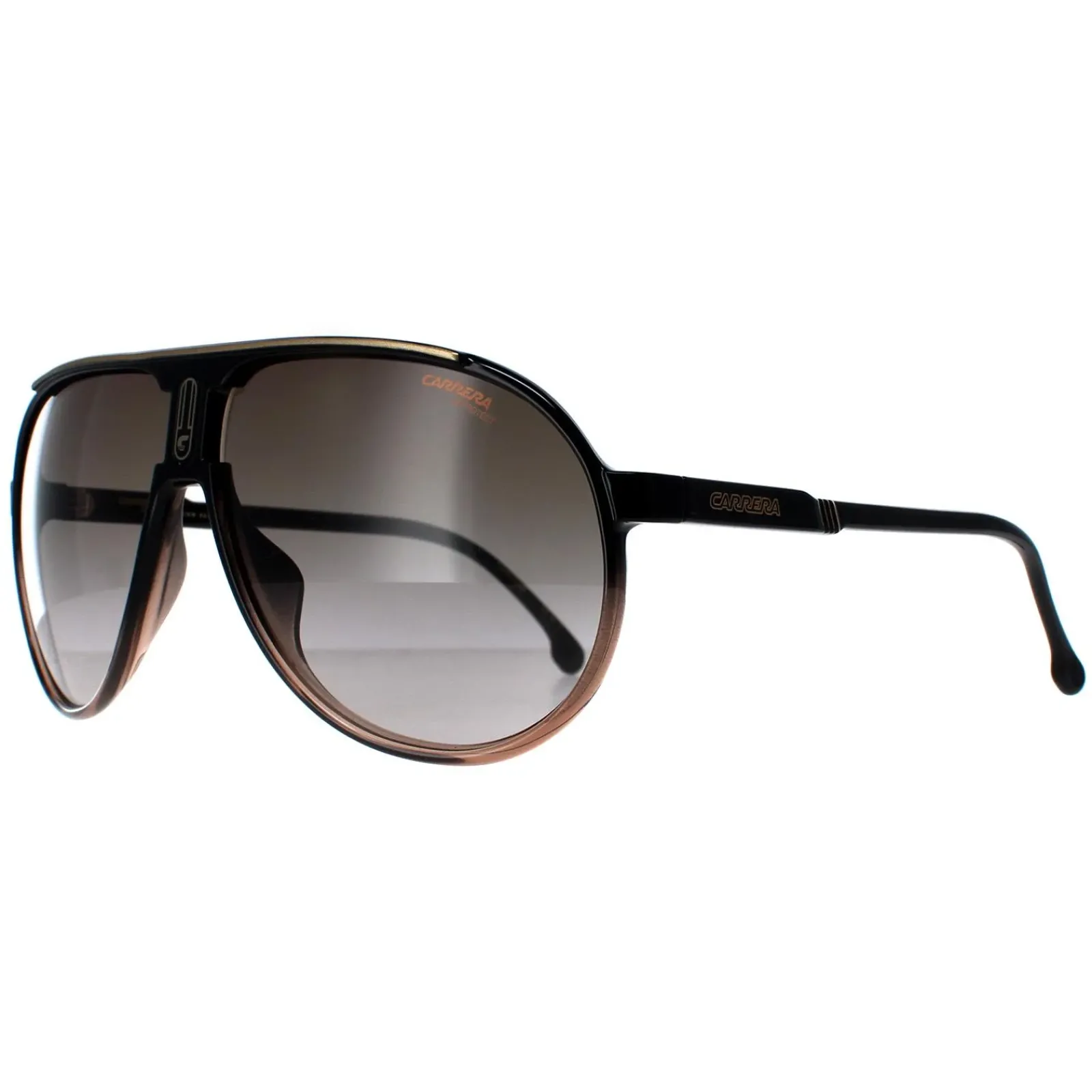 Carrera Aviator^Sunglasses Champion 65/N DCC/HA Black Brown Shade Brown Gradie