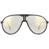 Carrera Aviator^Sunglasses Champion 65 003/JO Matte Black Grey Bronze Mirrored