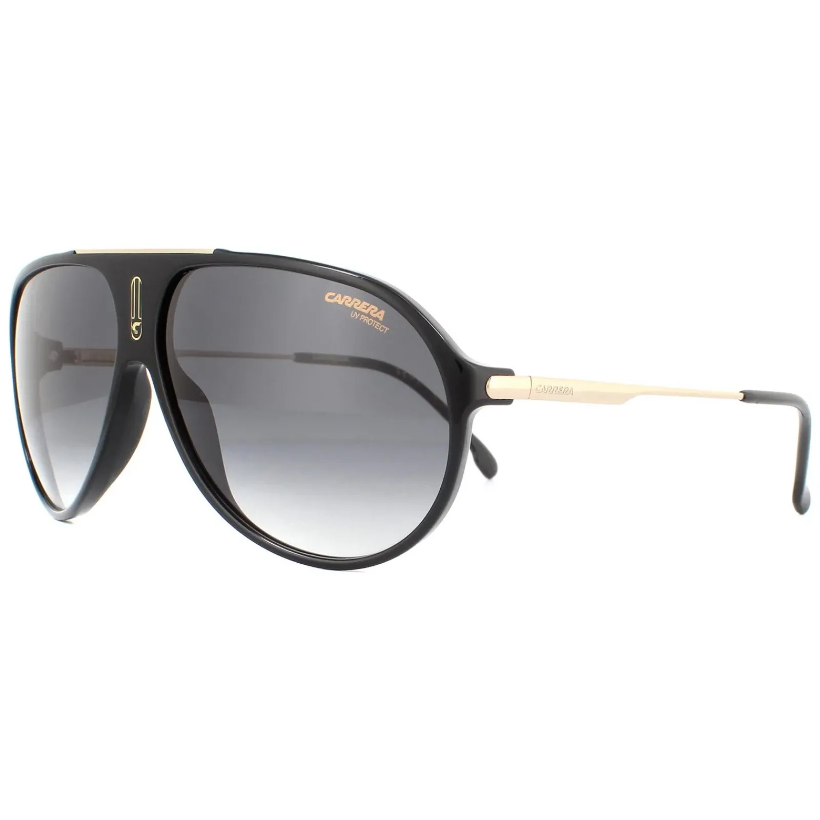 Carrera Aviator^Sunglasses Hot 65 807/9O Black Dark Grey Gradient