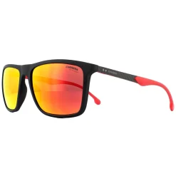 Carrera Rectangle^Sunglasses 8032/S 003 W3 Matte Black Red Mirror