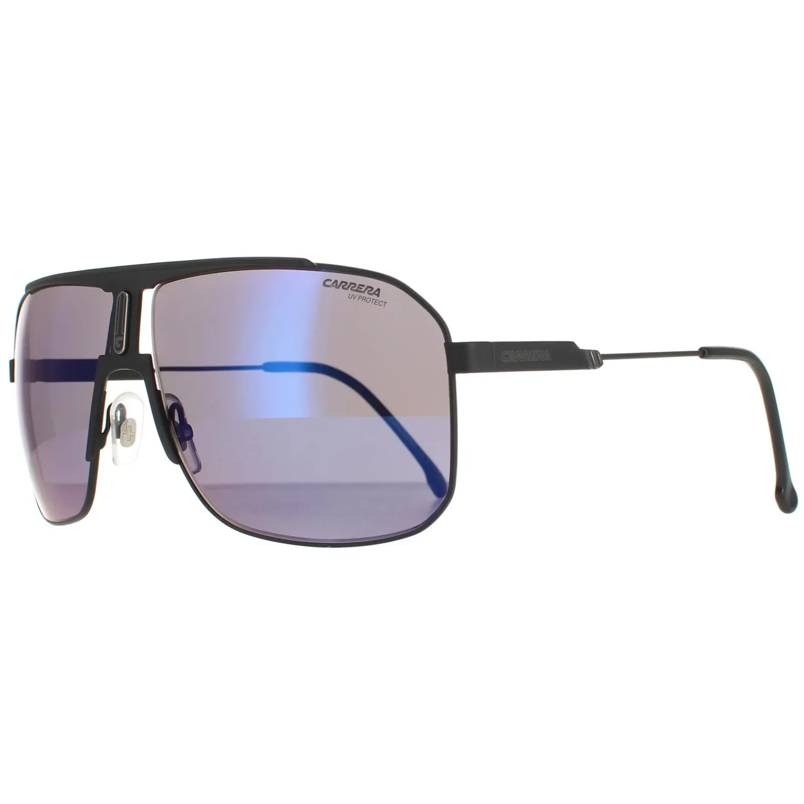 Carrera Square^Sunglasses 1043/S 003 XT Matte Black Grey With Blue Flash Mirr