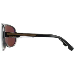 Carrera Rectangle^Sunglasses 1058/S 2M2 YL Black Gold Gold High Contrast Polariz