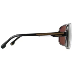 Carrera Rectangle^Sunglasses 1058/S 2M2 YL Black Gold Gold High Contrast Polariz