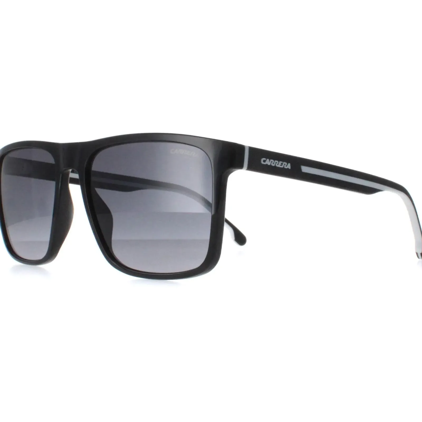 Carrera Rectangle^Sunglasses 8064/S 80S 9O Black and White Dark Grey Gradient