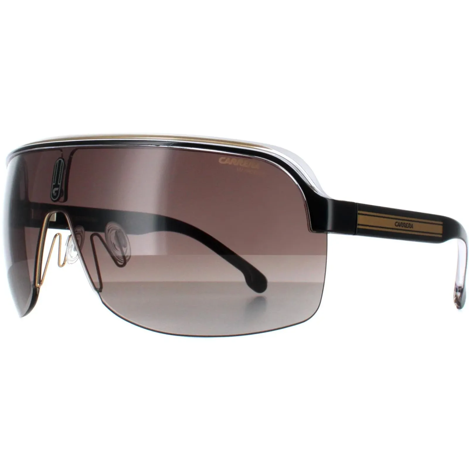 Carrera Shield|Shield^Sunglasses Topcar 1/N 2M2 HA Black Gold Brown Gradient