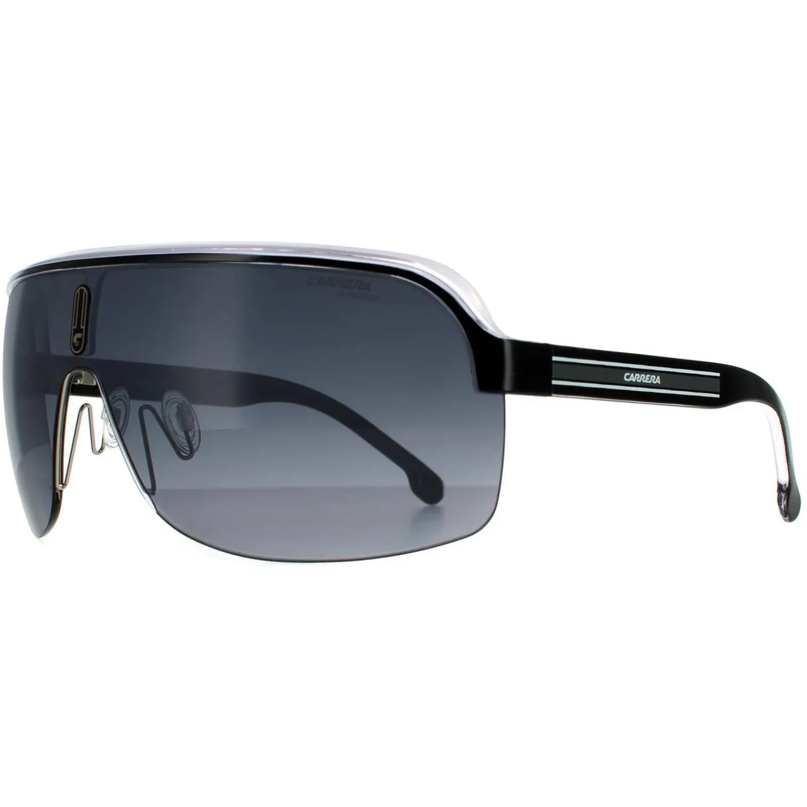 Carrera Shield|Shield^Sunglasses Topcar 1/N 80S 9O Black White Dark Grey Gradient