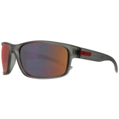 Caterpillar Wrap^Sunglasses CTS-8019 108P Frosted Dark Grey Red Grey Gradie