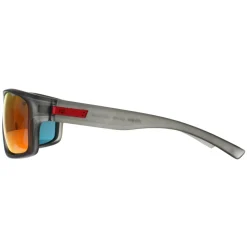 Caterpillar Wrap^Sunglasses CTS-8019 108P Frosted Dark Grey Red Grey Gradie
