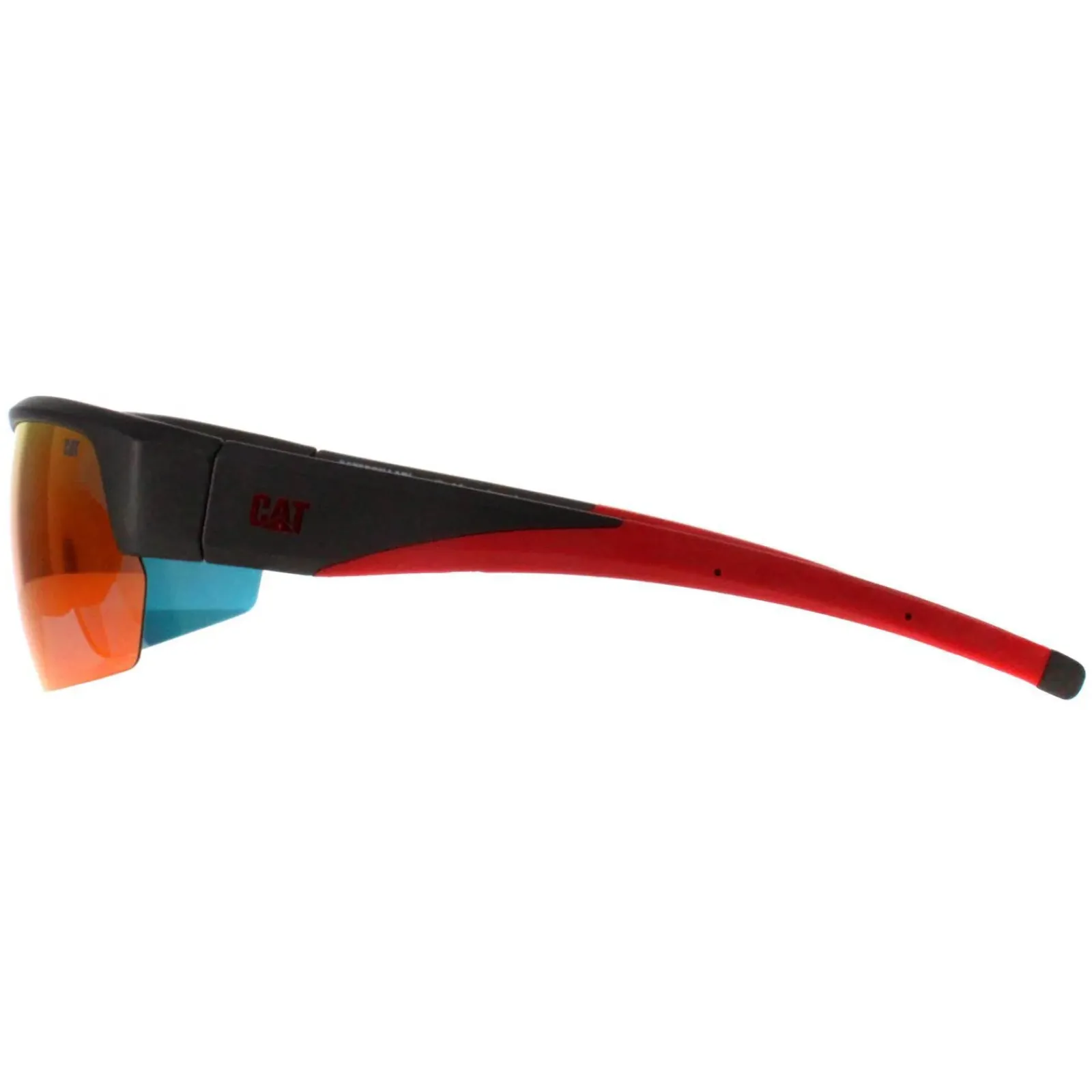 Caterpillar Polarised|Semi Rimless^Sunglasses CTS-8022 108P Matte Metallic Grey Red Mirror Po