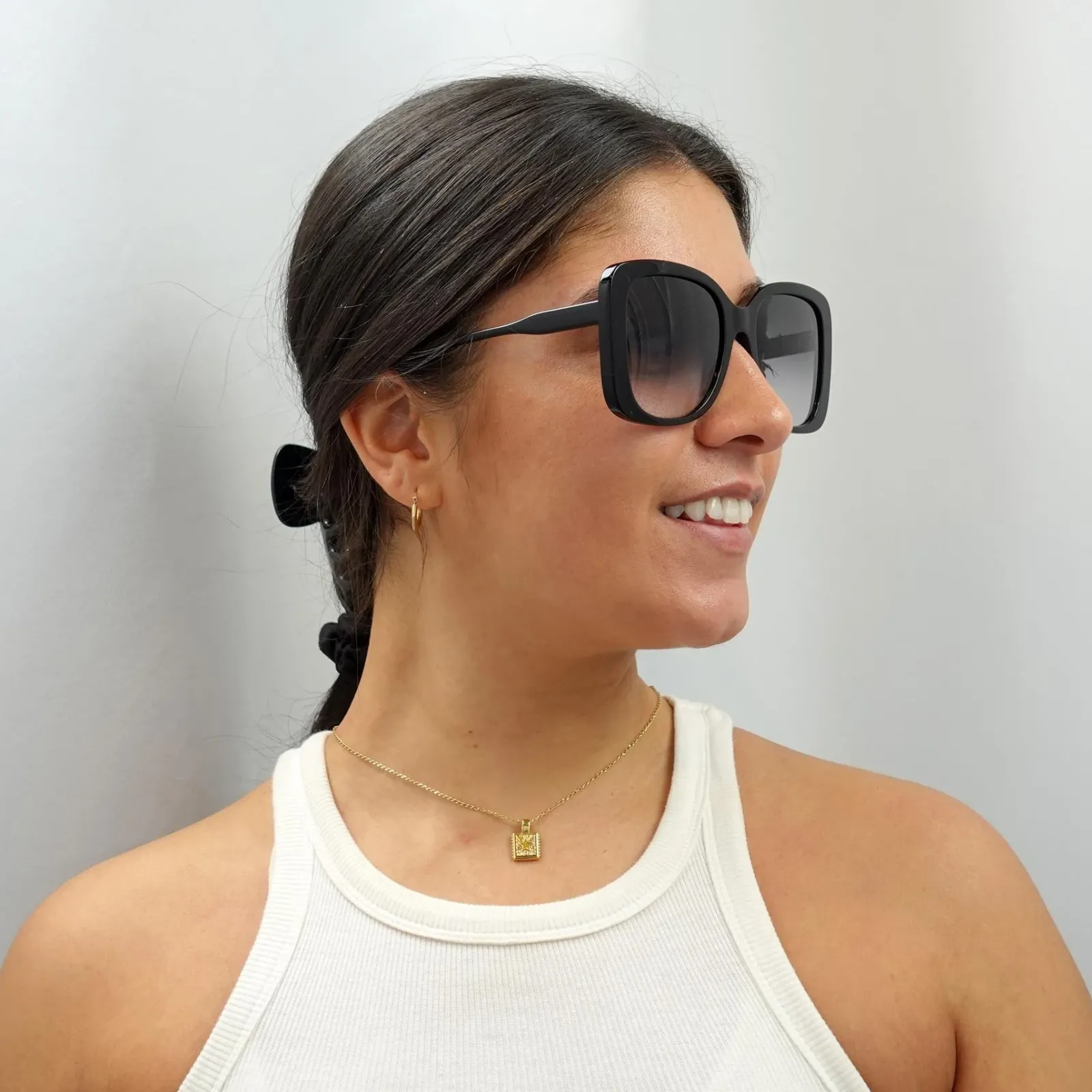 Chloe Square^Sunglasses CH0125S 001 Black Grey Gradient