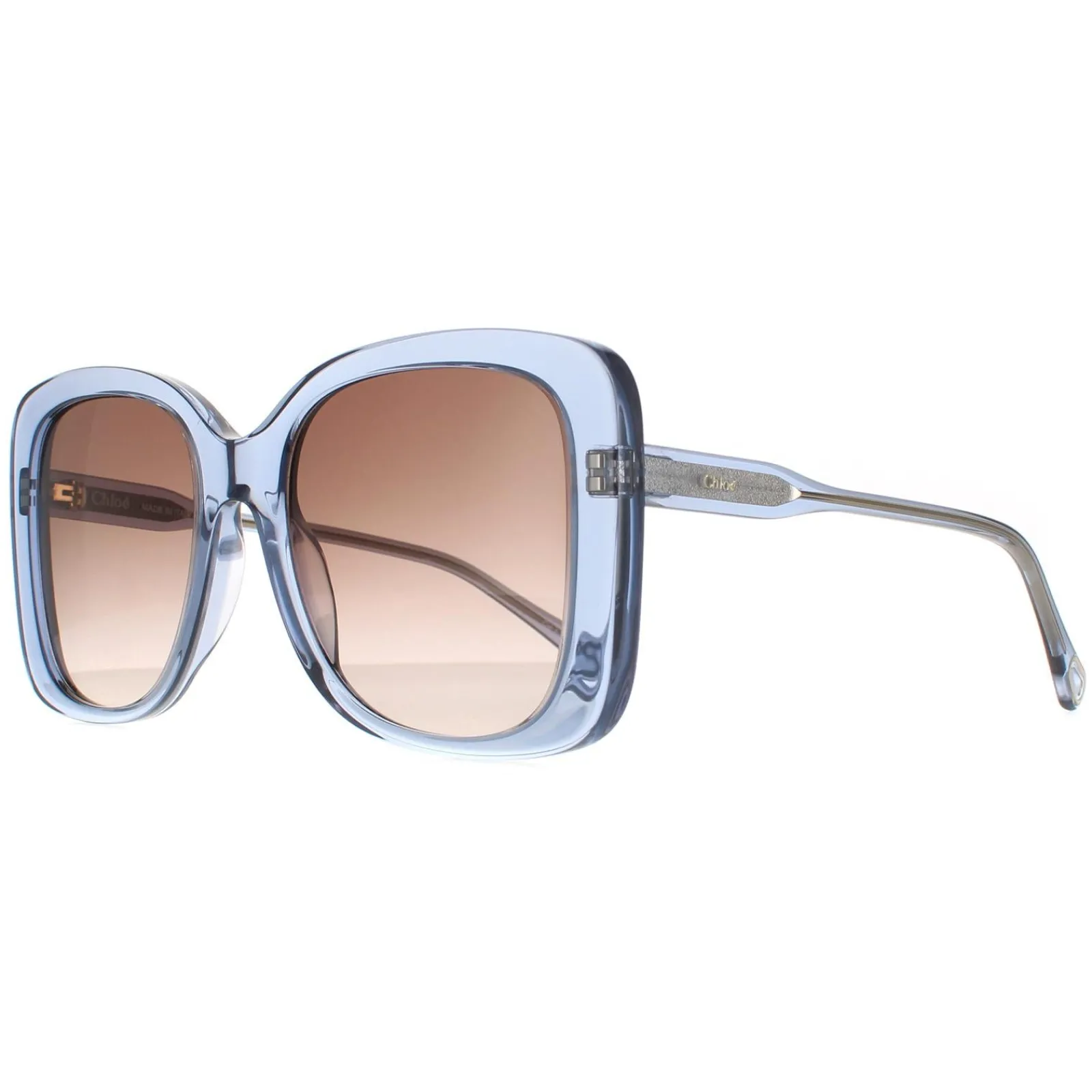 Chloe Square^Sunglasses CH0125S 002 Blue Crystal Brown Gradient