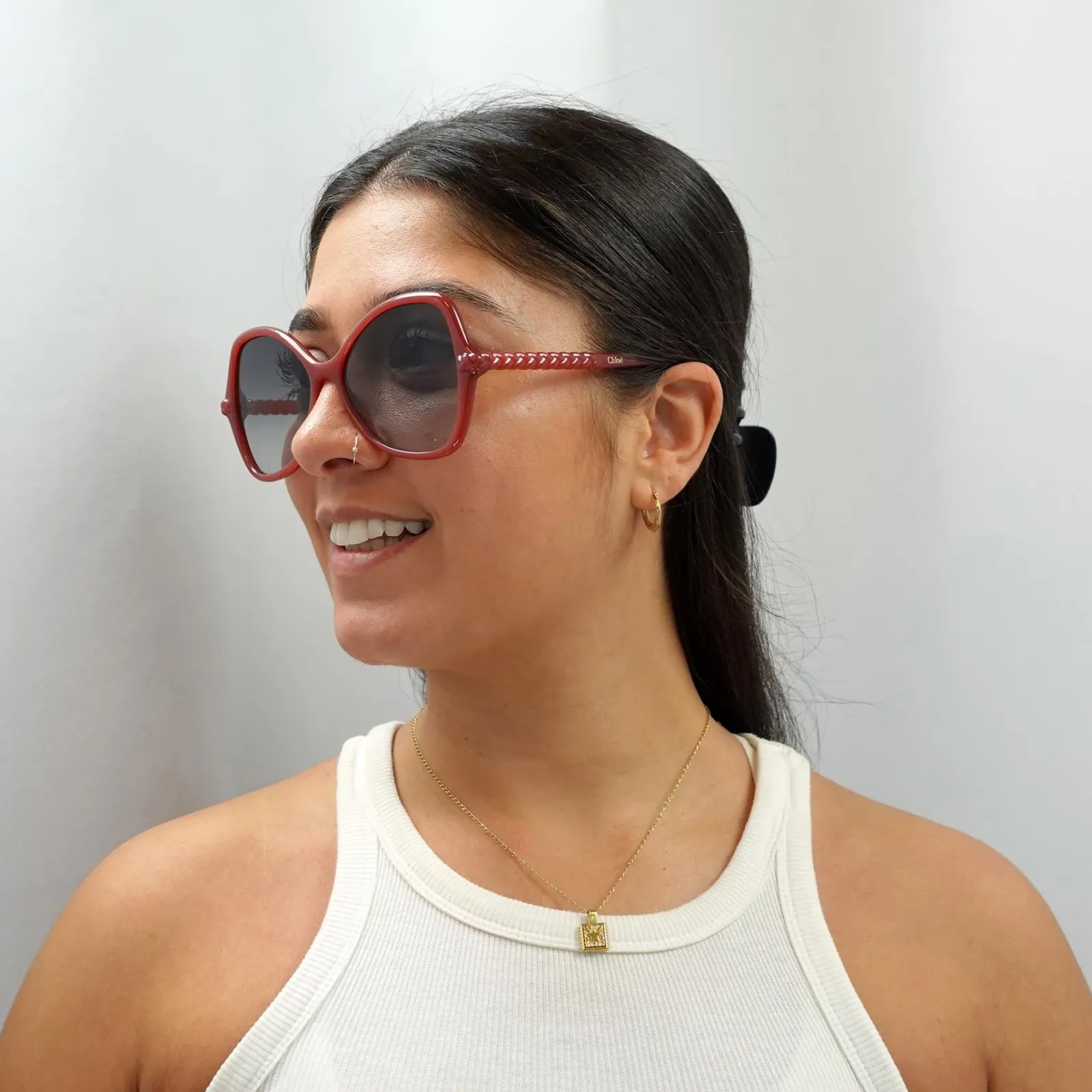 Chloe Butterfly^Sunglasses CH0001S 004 Dark Orange Grey Gradient