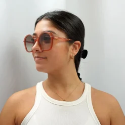 Chloe Square^Sunglasses CH0003S 002 Dark Pink Brown Gradient
