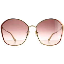 Chloe Square^Sunglasses CH0015S 002 Dark Brown Gold Brown Gradient