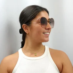 Chloe Square^Sunglasses CH0015S 002 Dark Brown Gold Brown Gradient