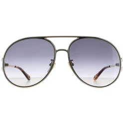 Chloe Aviator^Sunglasses CH0145S 001 Gold Black Grey Gradient