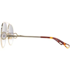 Chloe Aviator^Sunglasses CH0145S 001 Gold Black Grey Gradient