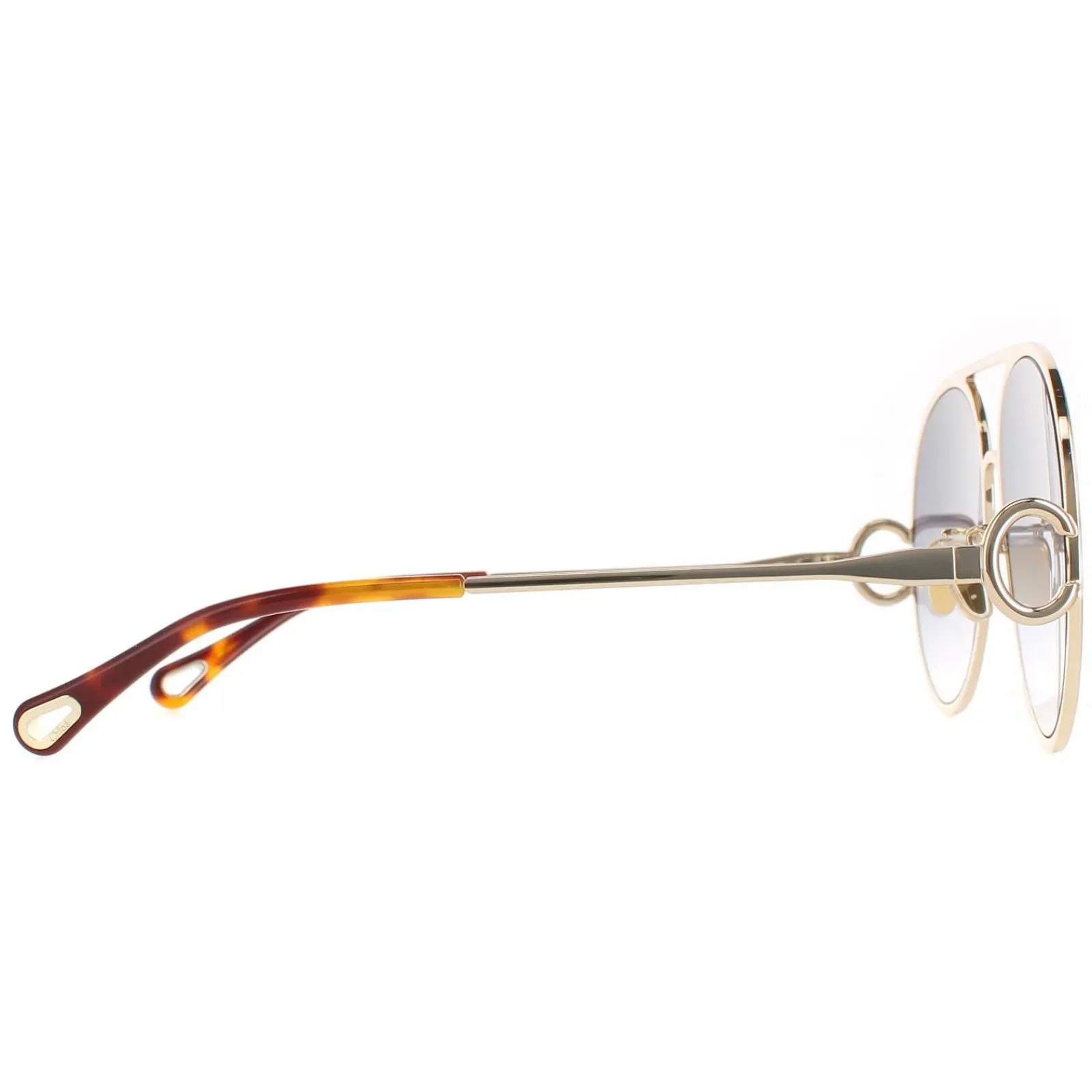 Chloe Aviator^Sunglasses CH0145S 001 Gold Black Grey Gradient