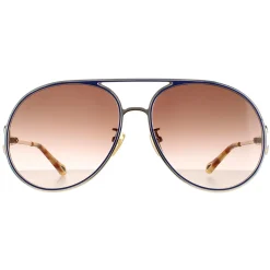 Chloe Aviator^Sunglasses CH0145S 003 Gold Blue Brown Gradient