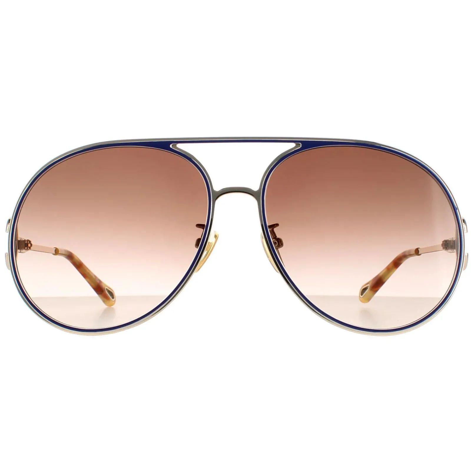 Chloe Aviator^Sunglasses CH0145S 003 Gold Blue Brown Gradient