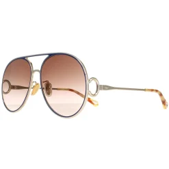 Chloe Aviator^Sunglasses CH0145S 003 Gold Blue Brown Gradient